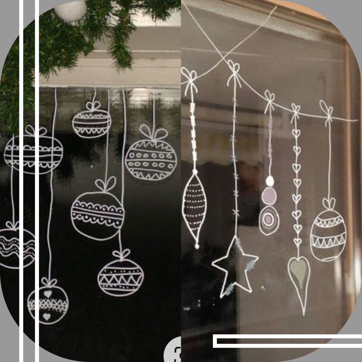 Нарисуйте специальным маркером елочные игрушки