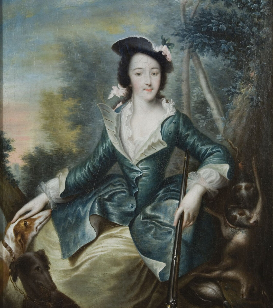 Георг Христоф Гроот (1716–1749). Портрет великой княгини Екатерины Алексеевны в охотничьем костюме. 1740-е. Нижегородский государственный художественный музей