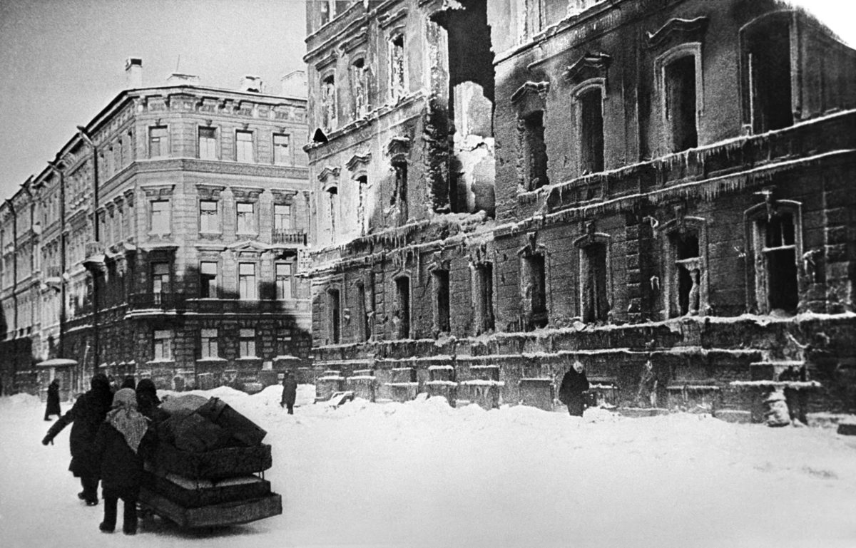 Ленинград улица Пестеля в блокаду. Разрушенный ленинград