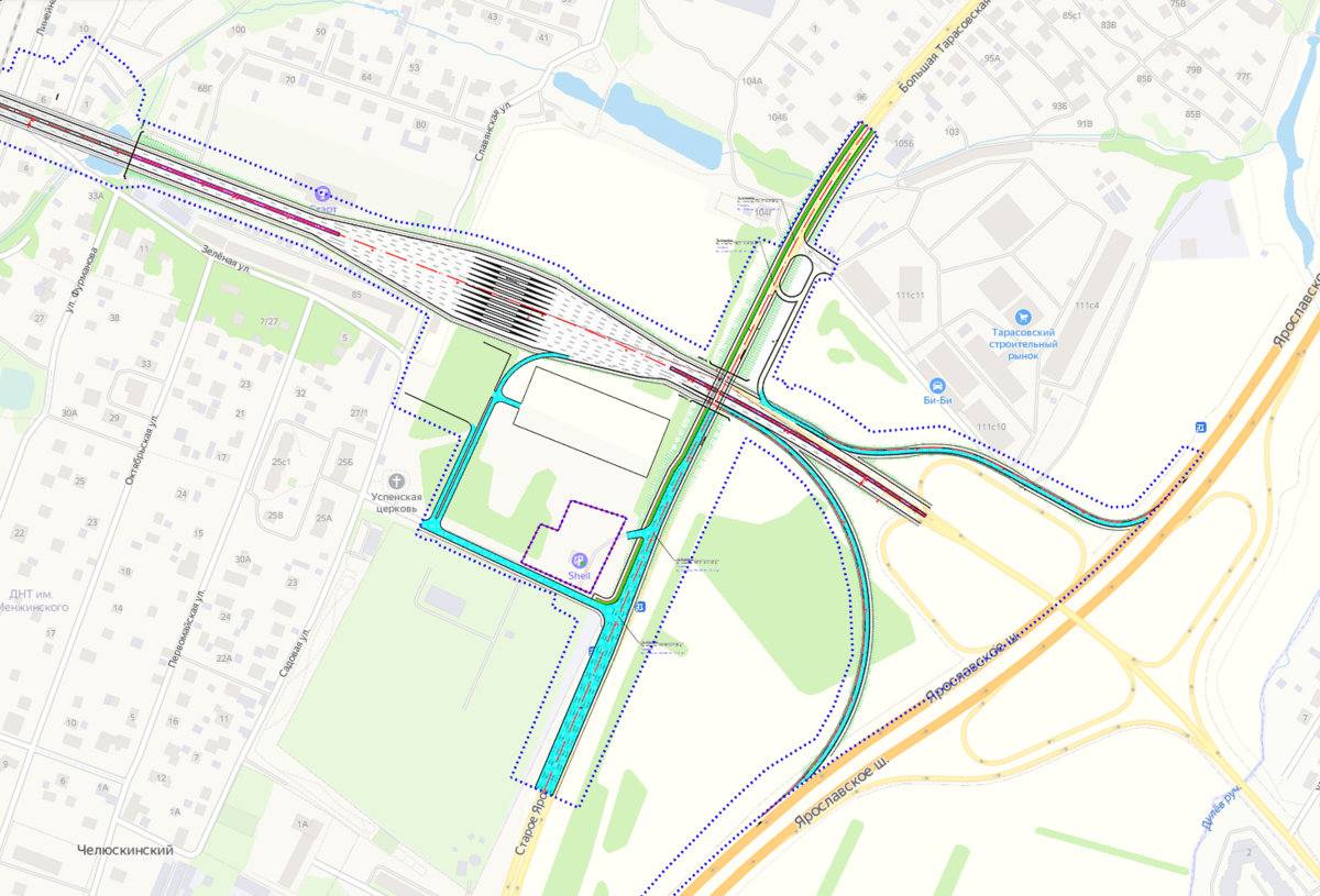 Развязки ярославского шоссе. Автодорога Виноградово-Болтино-Тарасовка. Развязка Виноградово Тарасовка.