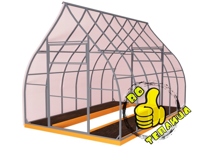 каплевидная форма теплицы из поликарбоната 