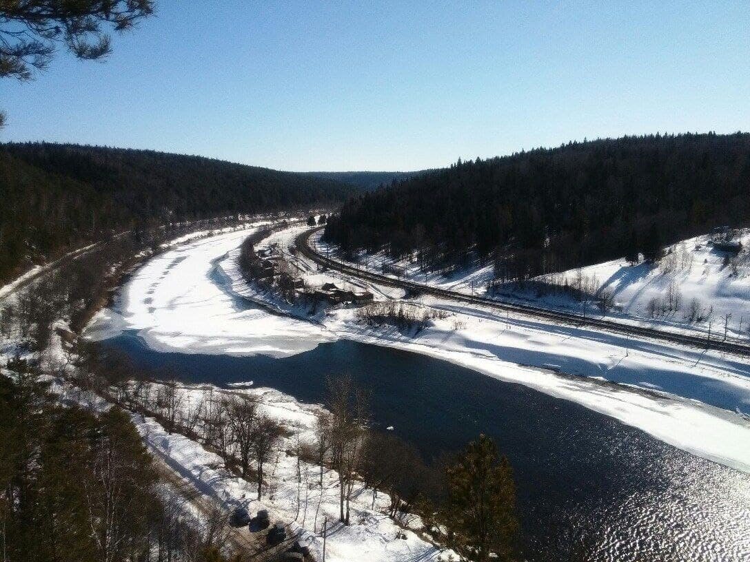 Вид с Ермака на р. Сылва, конец марта 2015 г./ фото из личного архива