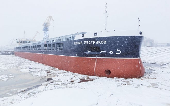 «Леонид Пестриков» пр.RSD59, спуск на воду, февраль 2021