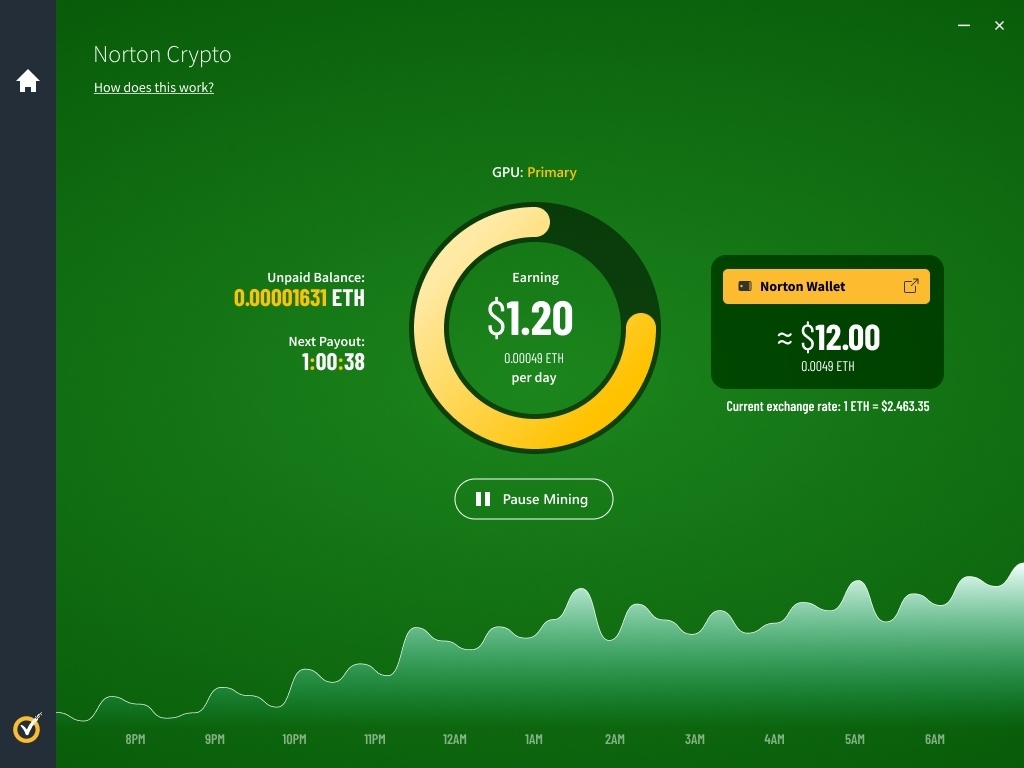 Так будет выглядеть Norton Crypto ( источник ).