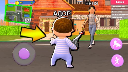 Download Video: НЕПОСЛУШНЫЙ РЕБЕНОК в Жёлтом против НЯНЯ пока Родители уехали - Baby Simulator