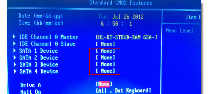 БИОС не видит жёсткий диск