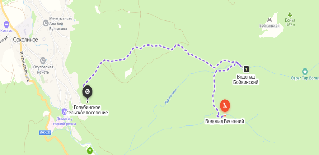 Примерная карта маршрута