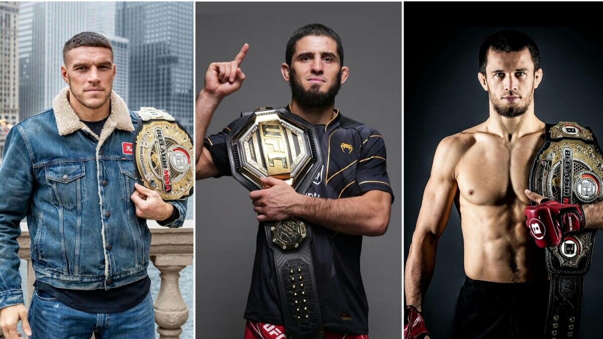    Вадим Немков, Ислам Махачев и Усман Нурмагомедов© Соцсети бойцов ММА / UFC Russia