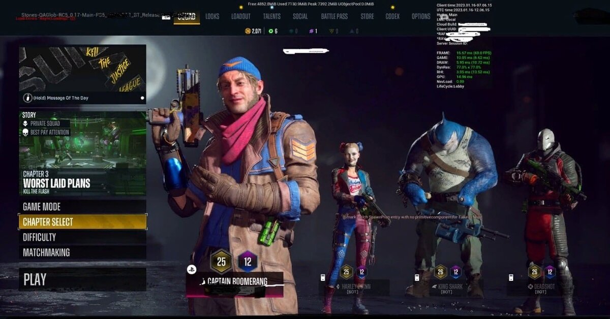 Утёкший скриншот игры Suicide Squad: Kill the Justice League.