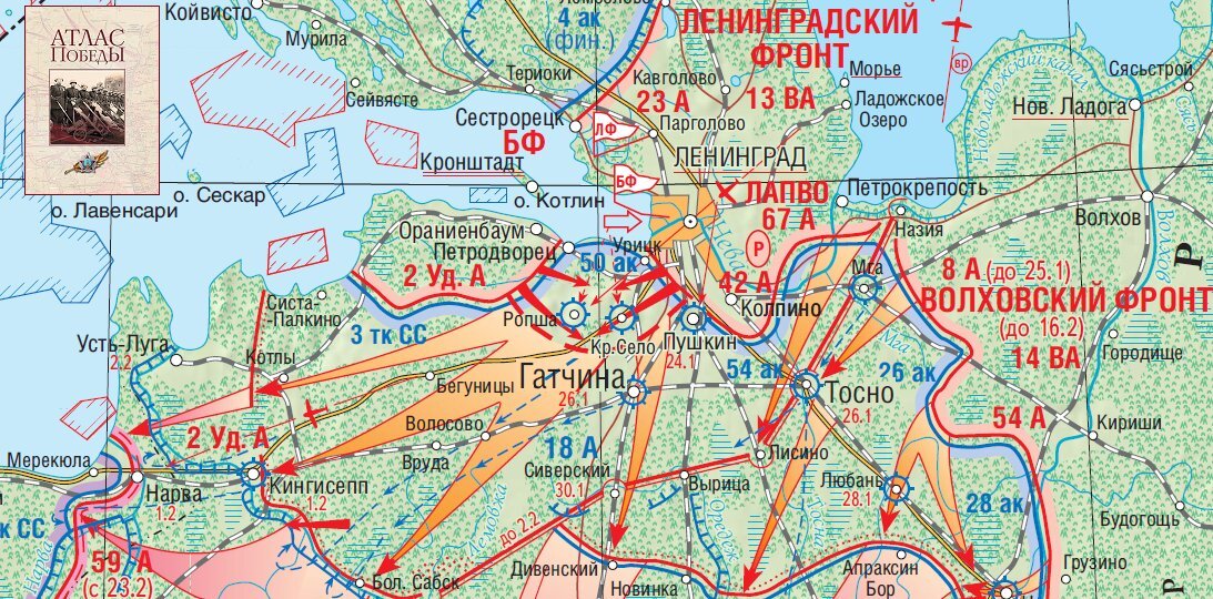 Расположение немецких войск под ленинградом карта