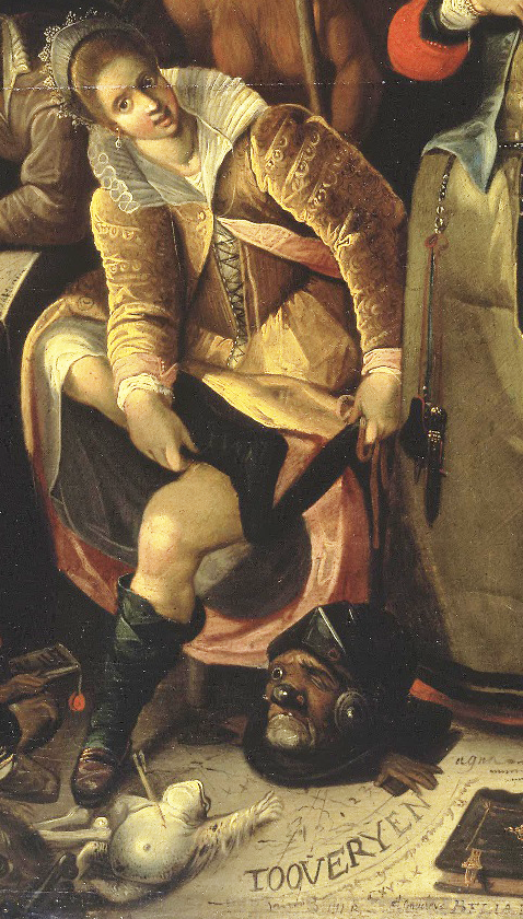 Богатая раздевающаяся ведьма и отрубленная голова.