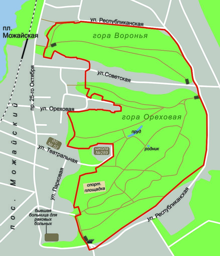 Дудергофские высоты, карта границ. Источник https://ru.wikipedia.org/