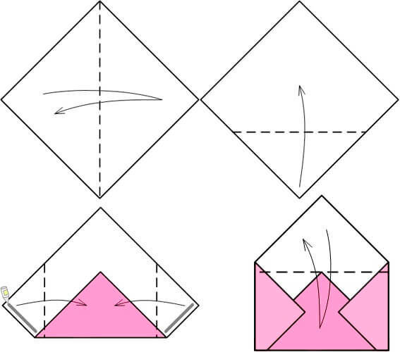 Как сложить красивый конверт из бумаги вместе с детьми – 7 вариантов пошагово