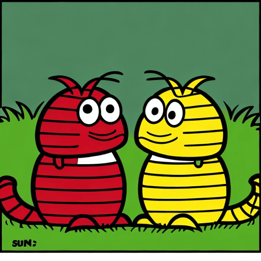 Two worms trying to hug warmly... oops, they don't have any arms!