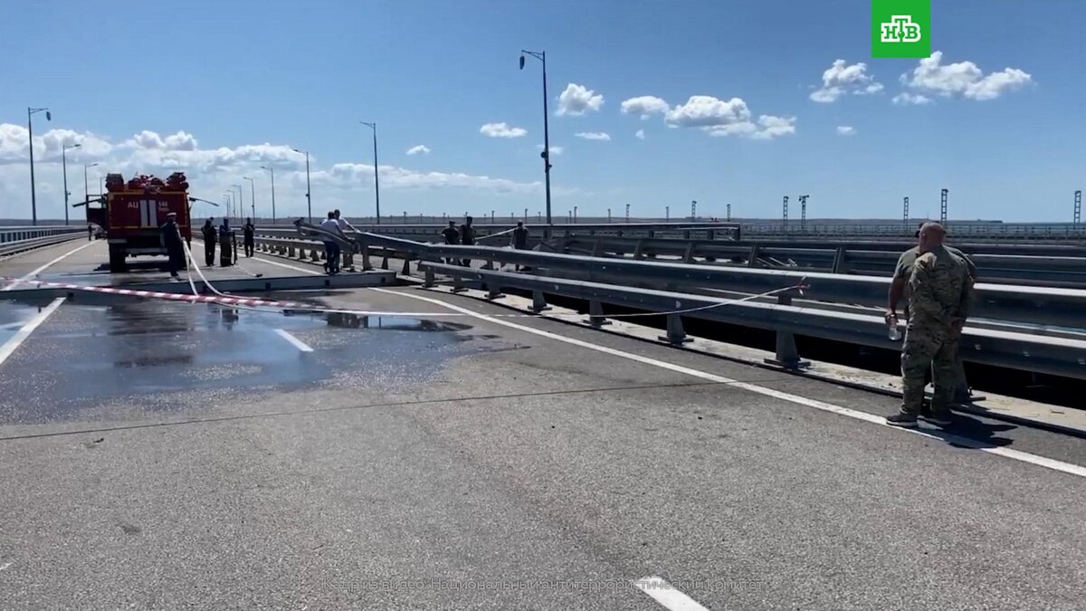    НАК опубликовал видео с поврежденного участка Крымского моста