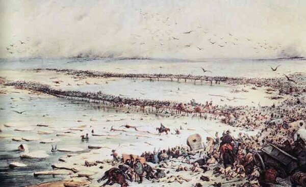 Бегство французов из России через Березину. Худ. А. Адам. Источник: warsonline.info