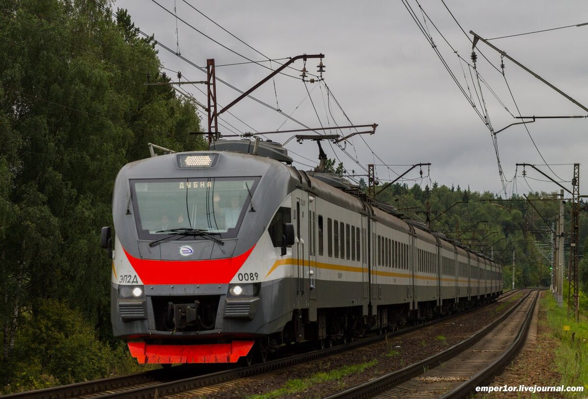 Электропоезд ЭП2Д-0089, перегон Лобня - Катуар