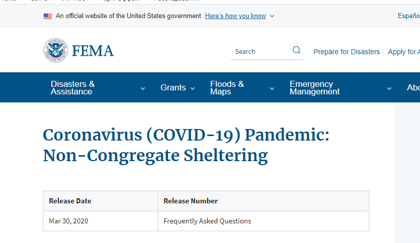 Информация с официального сайта FEMA 