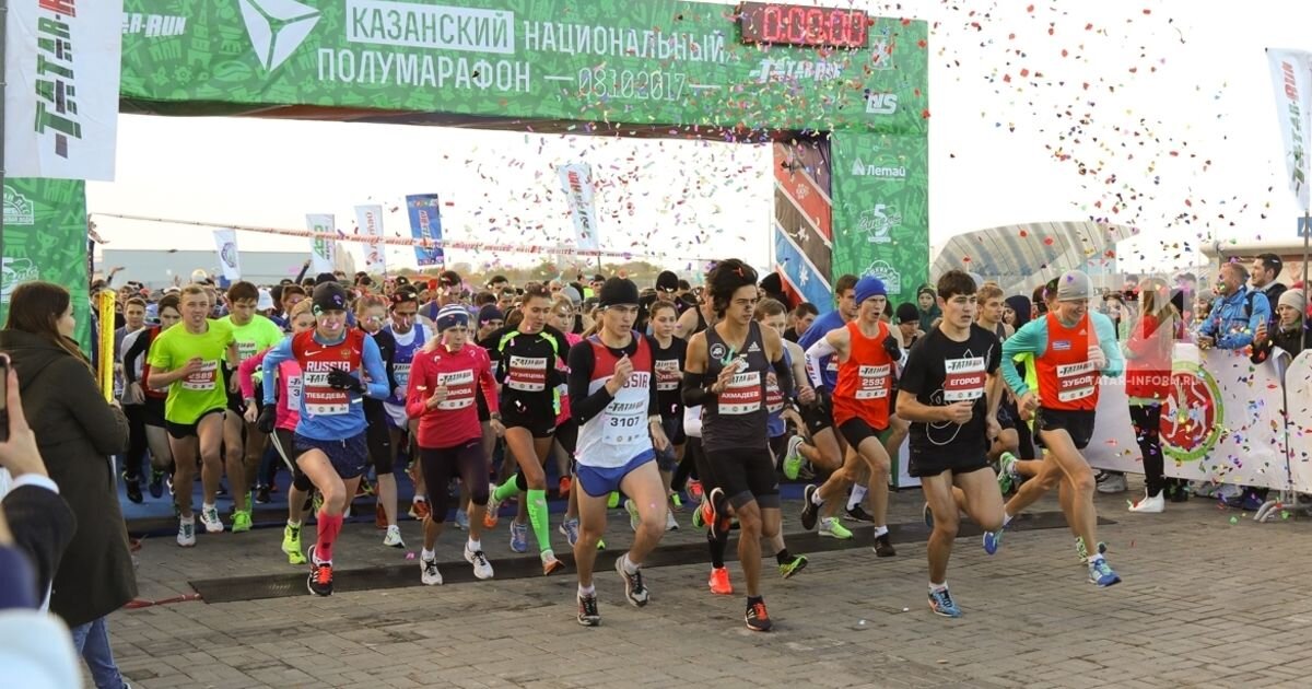Старт в Казани на 21.1 км.