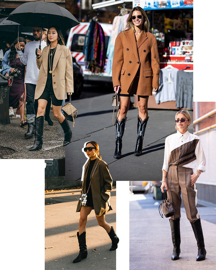 Образы street style с сапогами казаками