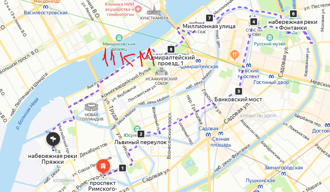 Отели санкт петербурга на карте в центре. Карта канала Грибоедова с мостами. Экскурсионный Пеший маршрут по Питеру. Маршрут экскурсий по Санкт-Петербургу центр. Прогулочный маршрут по Питеру.