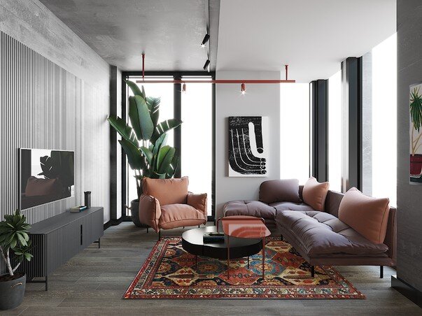 фрагмент интерьера, реализованного студией Игоря и Марии Седьмовых Monoform