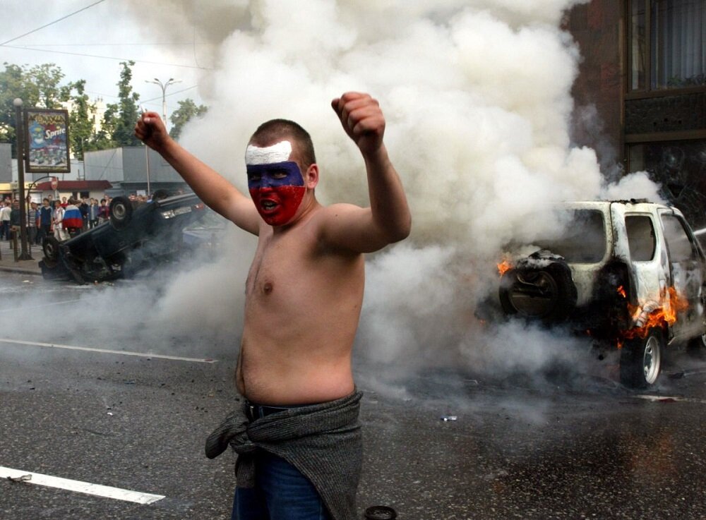 Болельщик Национальной Сборной России в центре событий! Москва 2002год!