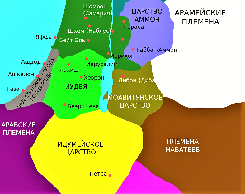 Карта древнего израиля и иудеи