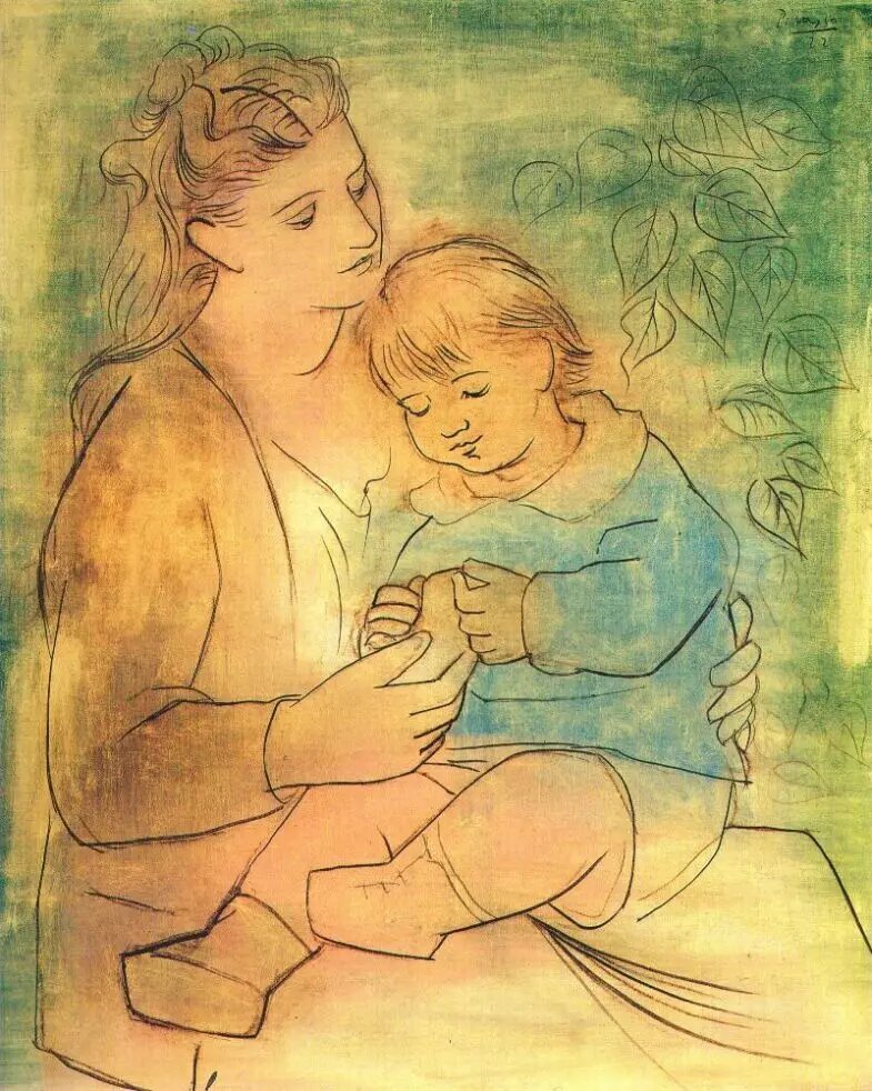 Мать и дитя. 1922 г. 100.3×81.4 см