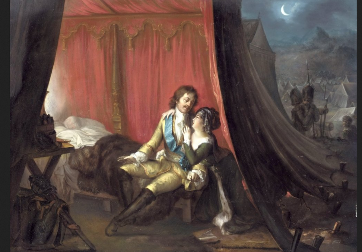 П. Строли. "Екатерина уговаривает Петра Великого заключить мирный договор с турецким визирем"