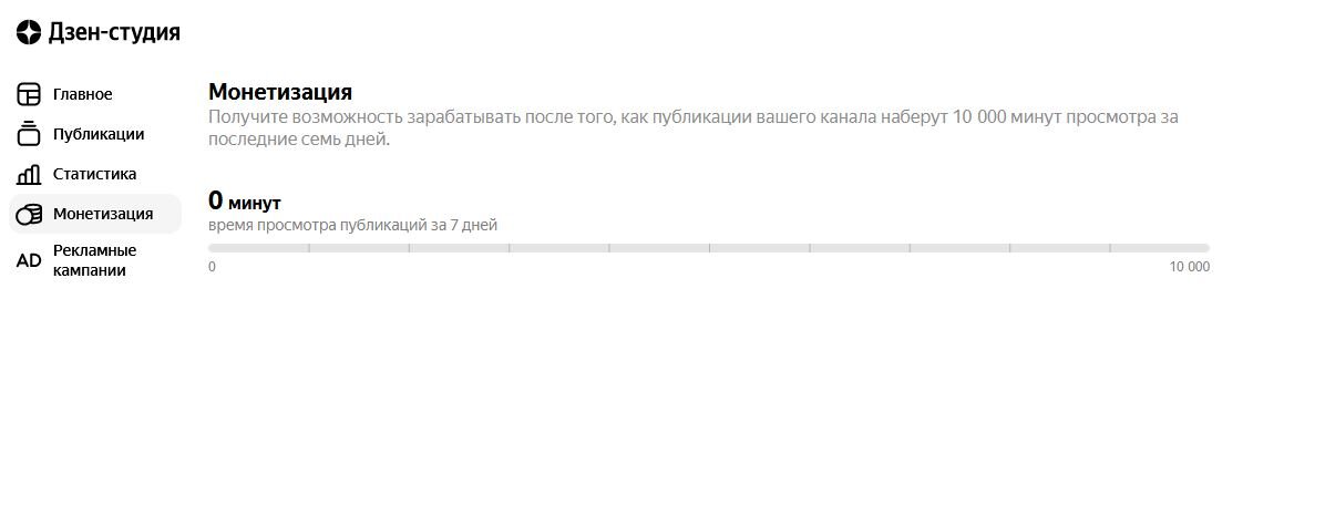 Яндекс.Дзен до подключения монетизации
