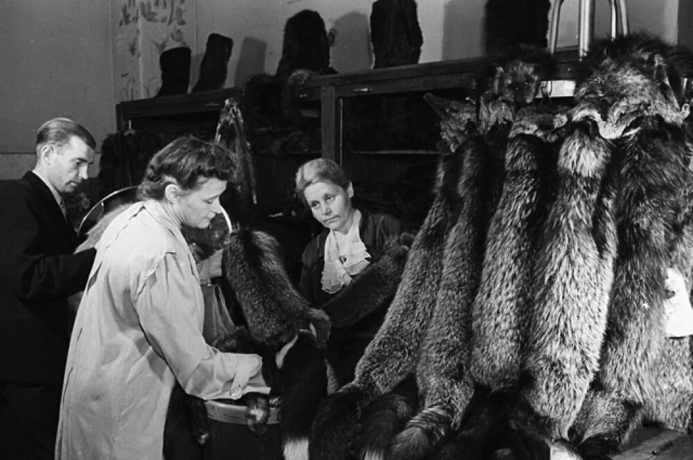 Отдел «Меха» в ЦУМе, 1948. Источник: pinterest.ru