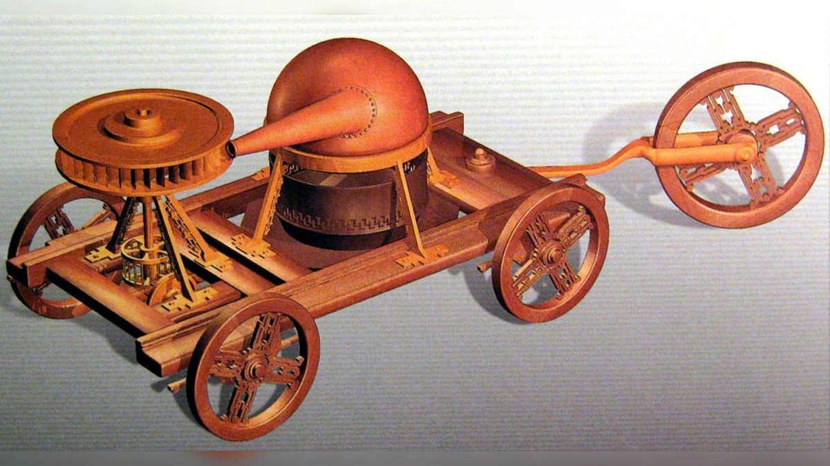 Паровой «автомобиль», разработанный Фердинандом Вербистом в 1672 году. Паровая машина Фердинанда Вербиста. Первый реактивный двигатель ньютона