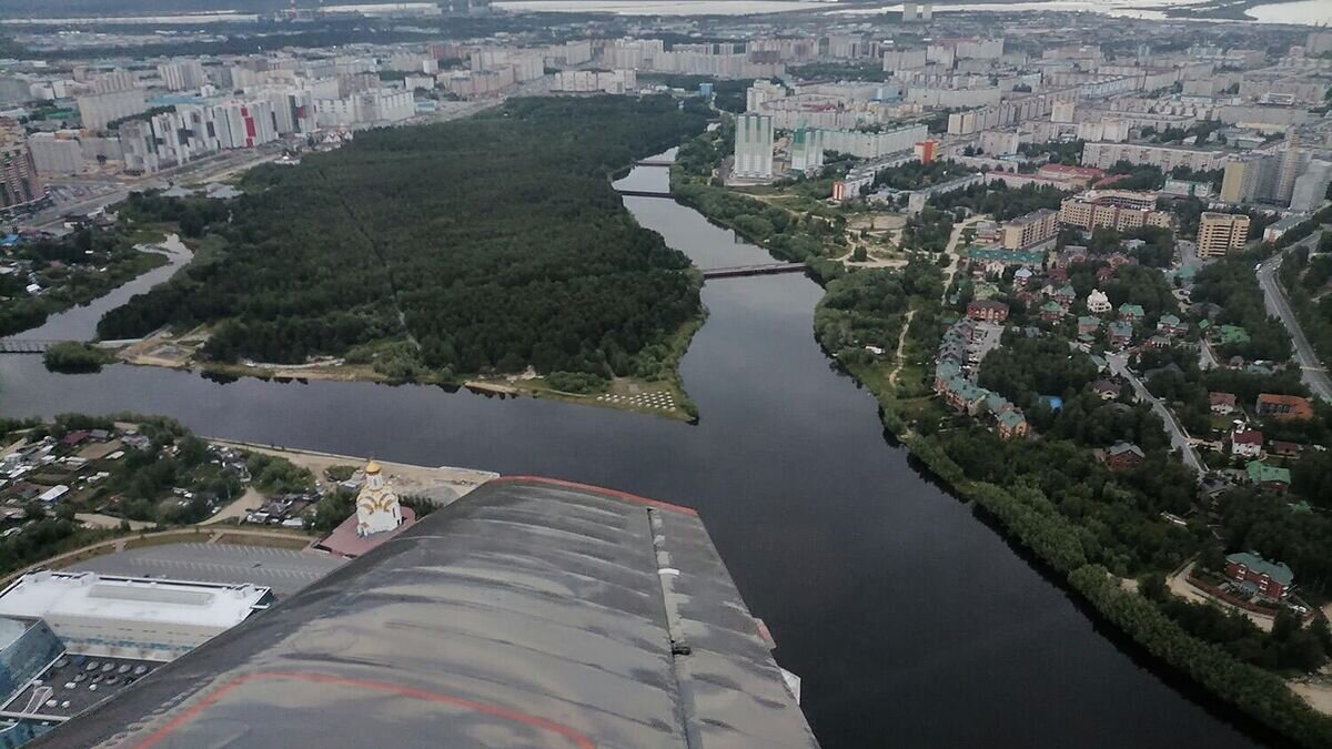    Вид на Сургут из самолета© РИА Новости / Светлана Баева
