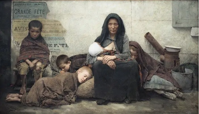 Фернан Пелес "Бездомные" 1883, Малый дворец, Париж