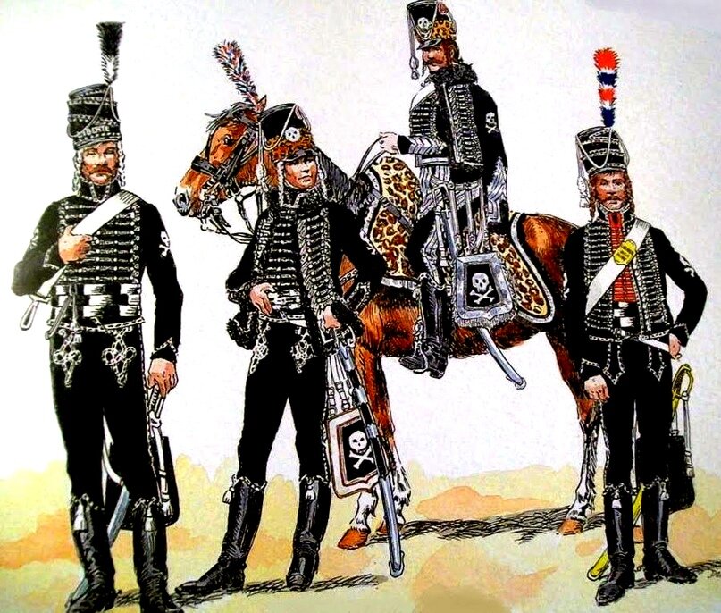      Униформа французских гусар смерти в 1792 году 
