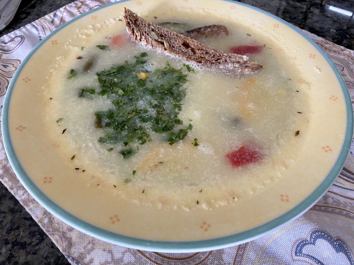 кукурузный сып на сыворотке с сухариками