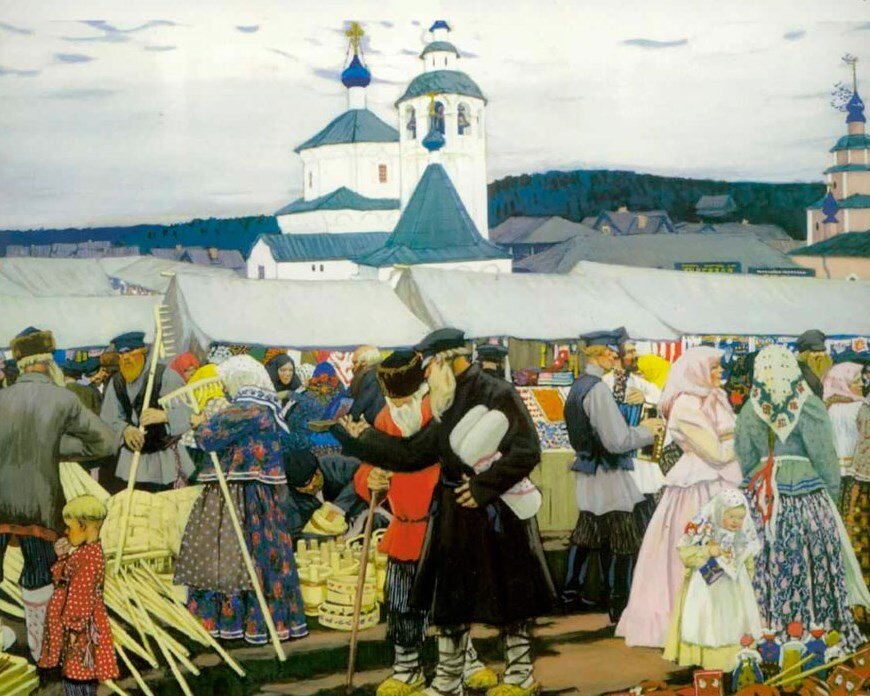 Б. Кустодиев. Ярмарка. 1906 г