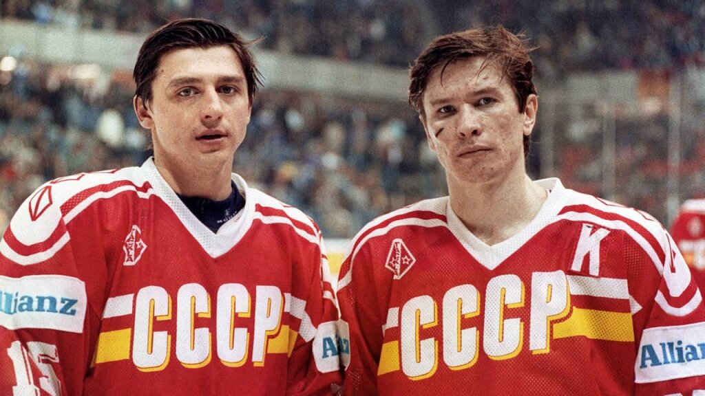 Андрей Хомутов и Вячеслав Быков на чемпионате мира 1990 в Берне