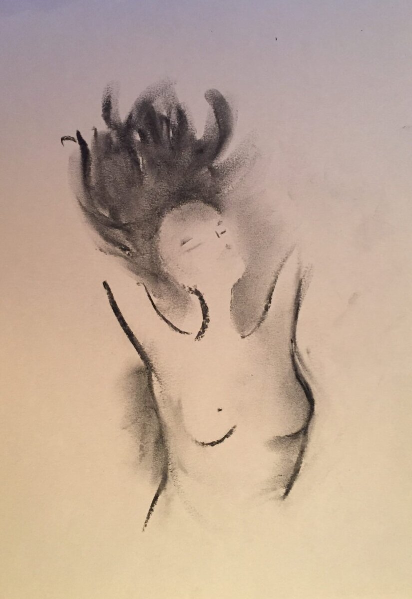 "Шиа", уголь, бумага, Яровикова Яна