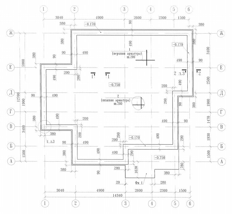план фундамента