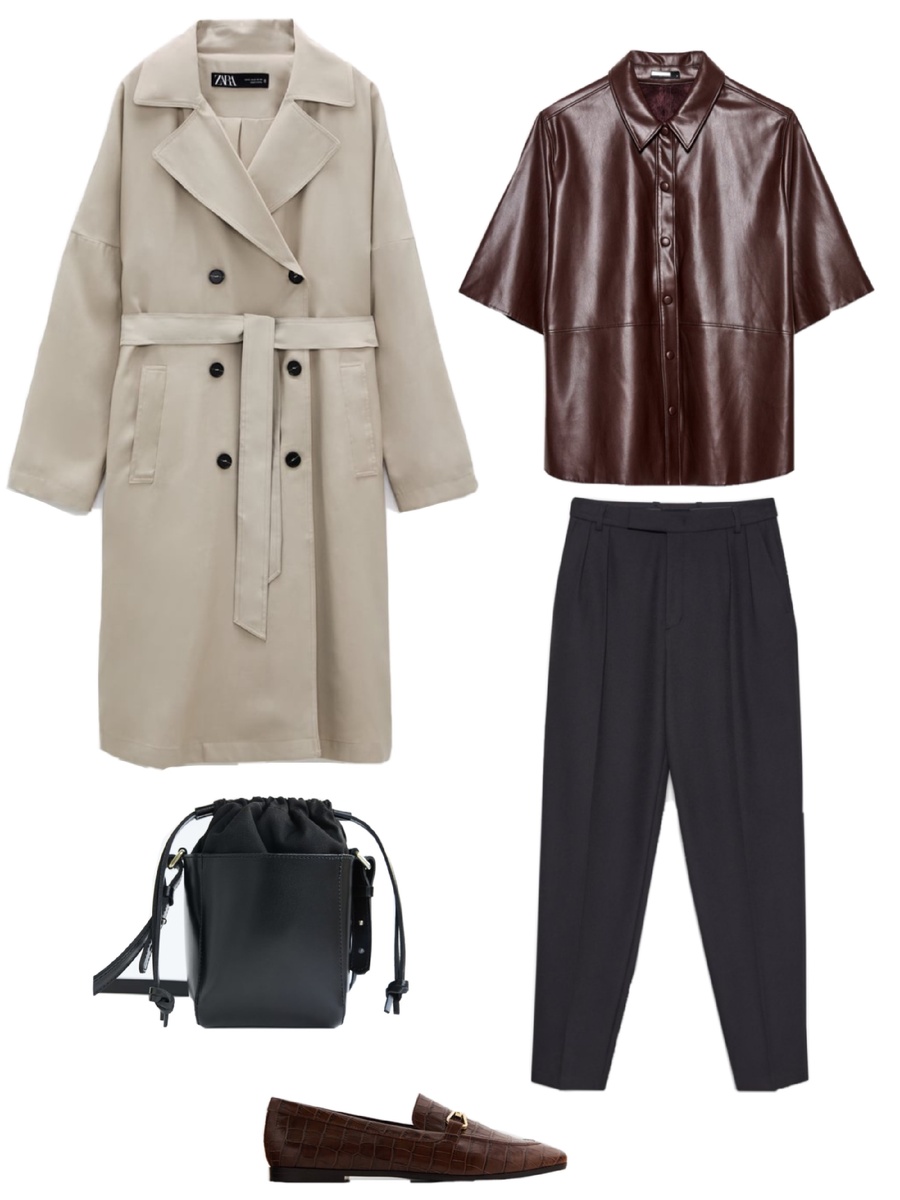 Тренч, сумка, обувь - Zara, рубашка, брюки - Lime