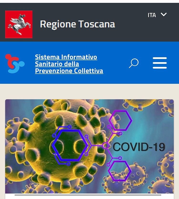 Скриншот сайта prevenzionecollettiva, для региона Тоскана