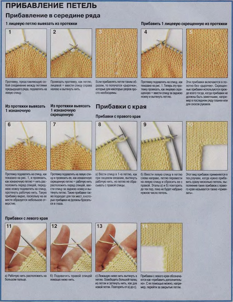 Прибавки в вязании спицами. Прибавление петель по краю полотна спицами. Прибавление петель в вязании спицами. Прибавка петель спицами. Прибавка петель спицами без дырок.