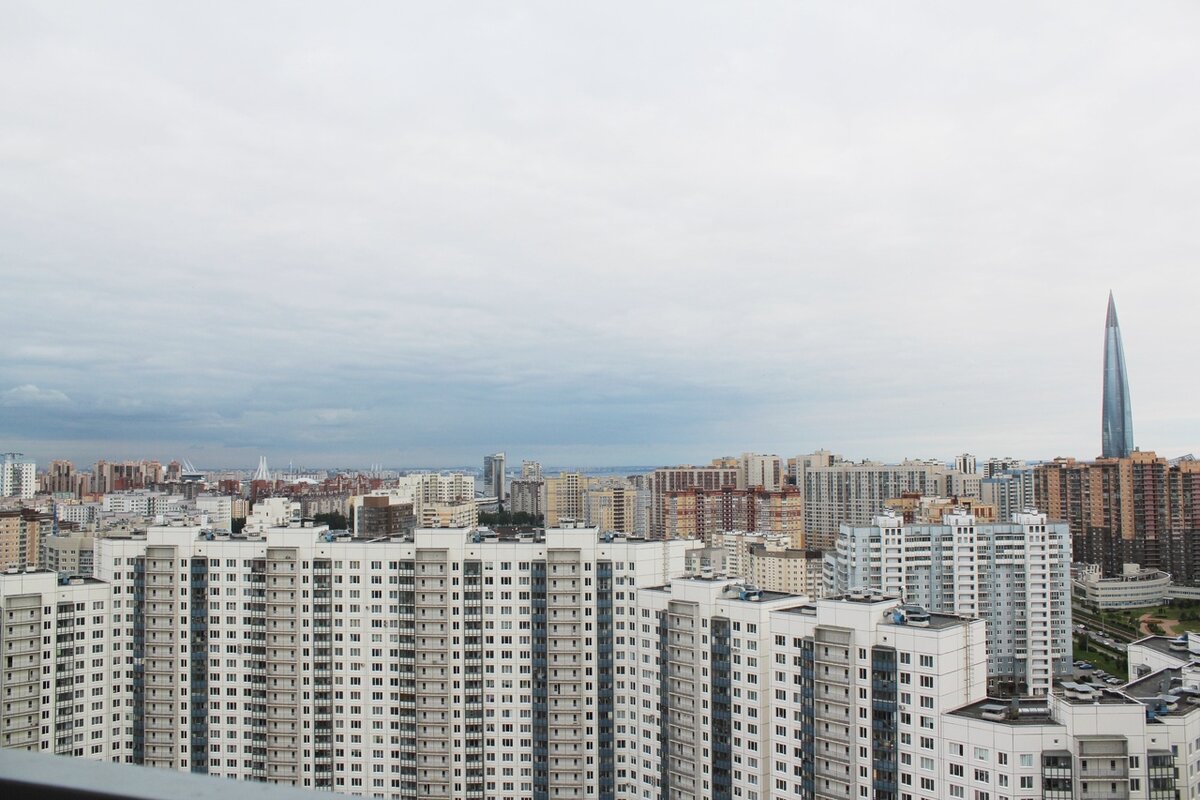                            вид с 25 этажа жилого дома в Приморском районе Санкт-Петербурга