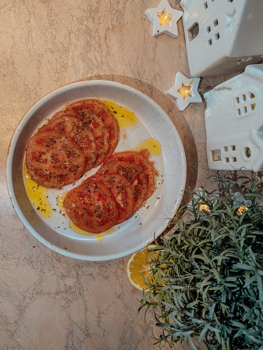 Треска, копченый баклажан, запечённые томаты с травами, соус шантильи с эстрагоном #битва шефов