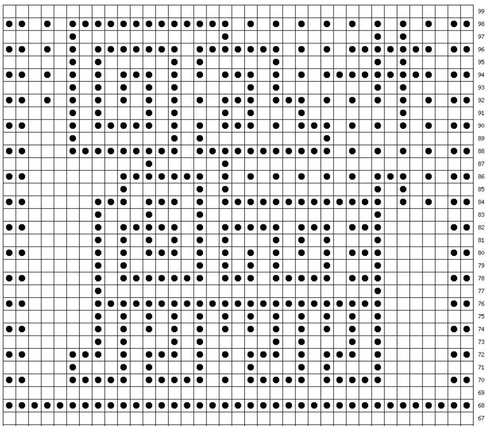 схема на 37 петель, 29 рядов