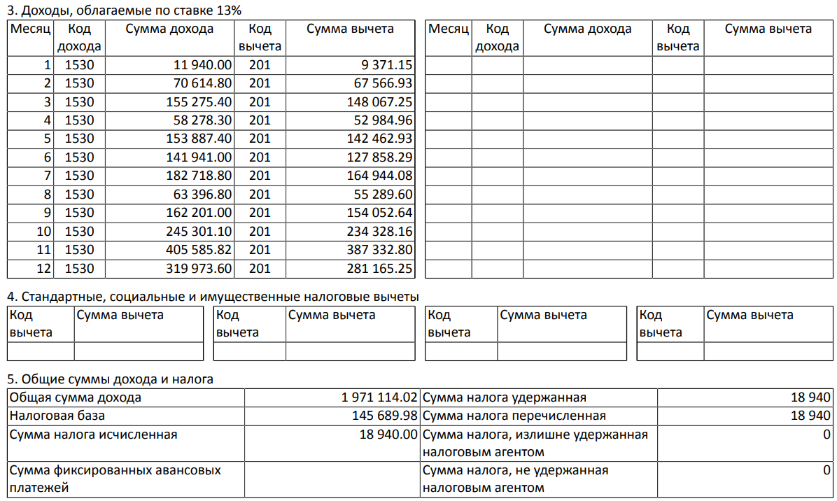 Справка о доходах за 6 месяцев