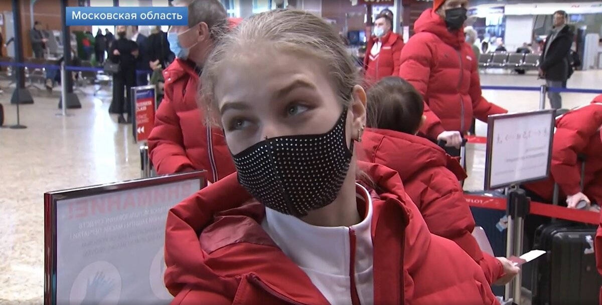 Кадр из интервью Саши в аэропорту (1 канал)