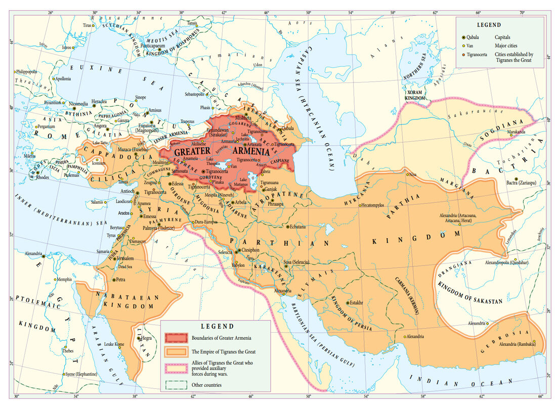 Карта армении при тигране великом